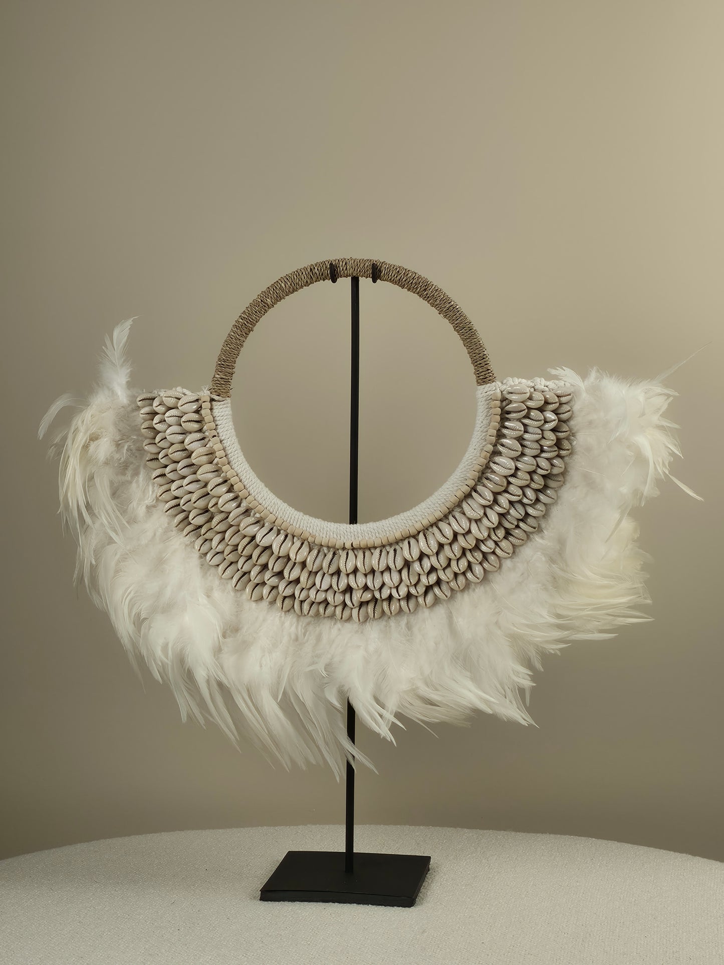 Shell Collar on Stand - Feather