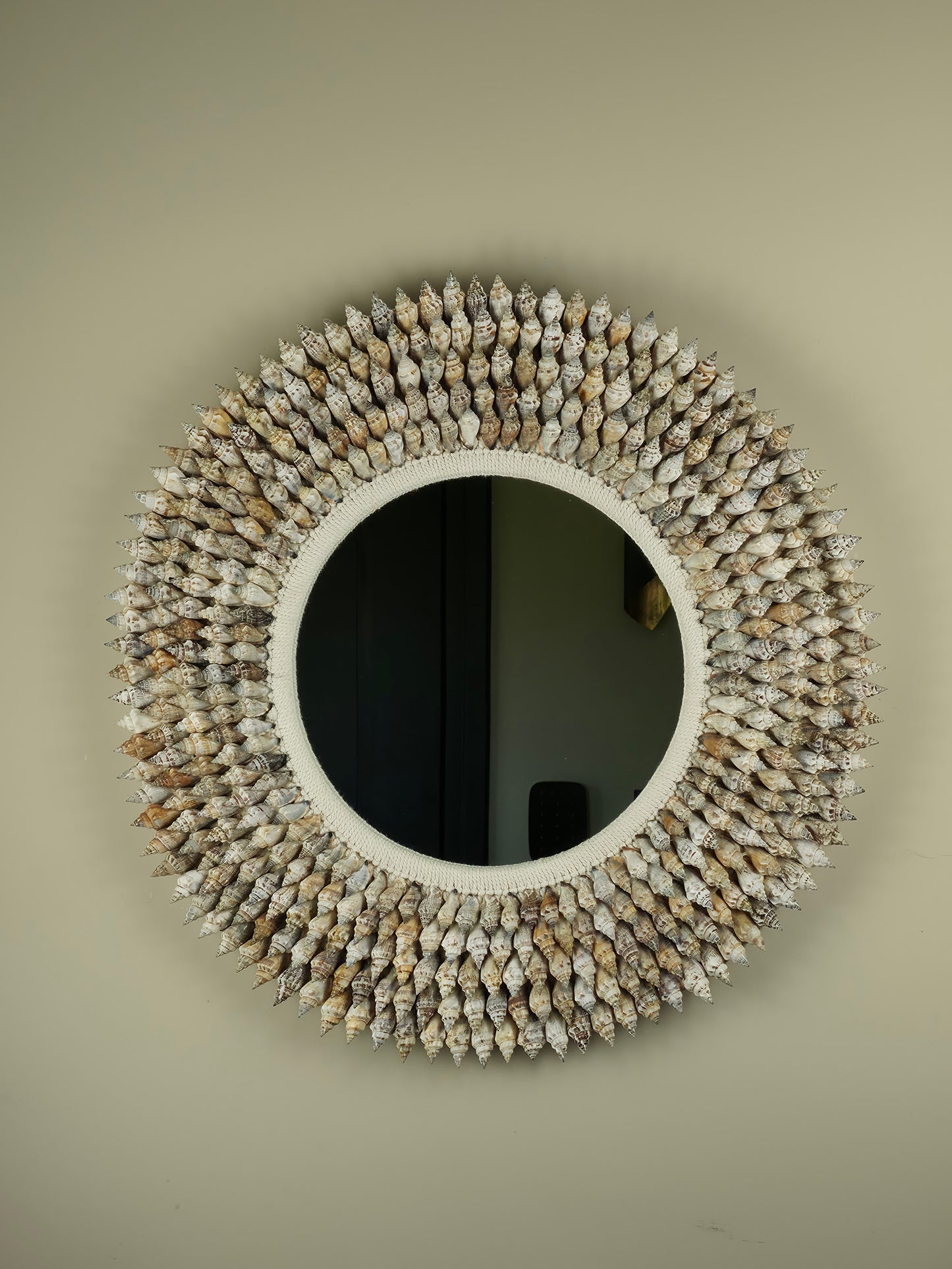 Schelpen Wandspiegel Rond - Diego