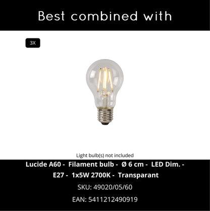 Lucide ERYN - Hanglamp - 3xE27 - Chroom
