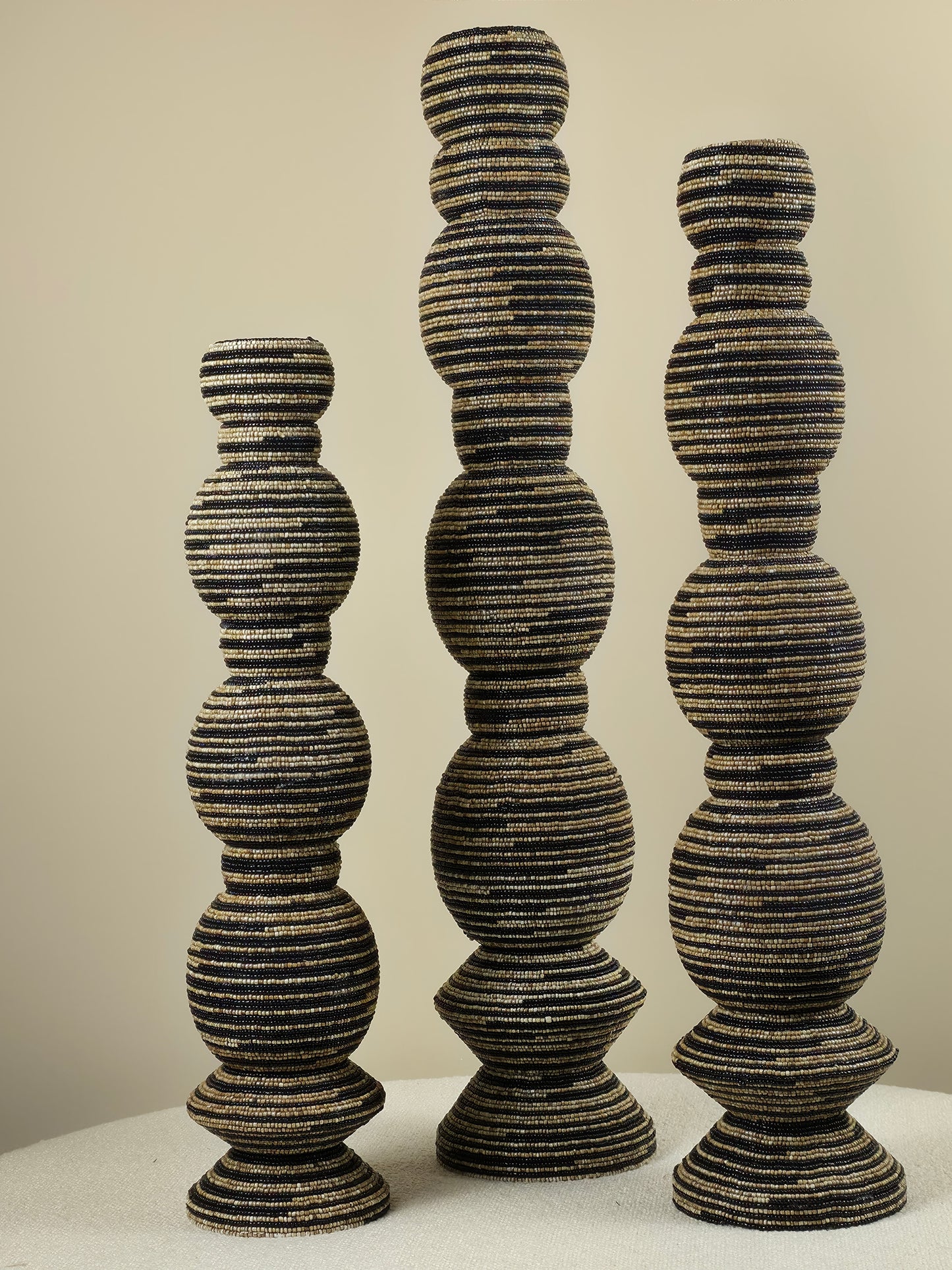 Decorative Bead Tower - Black