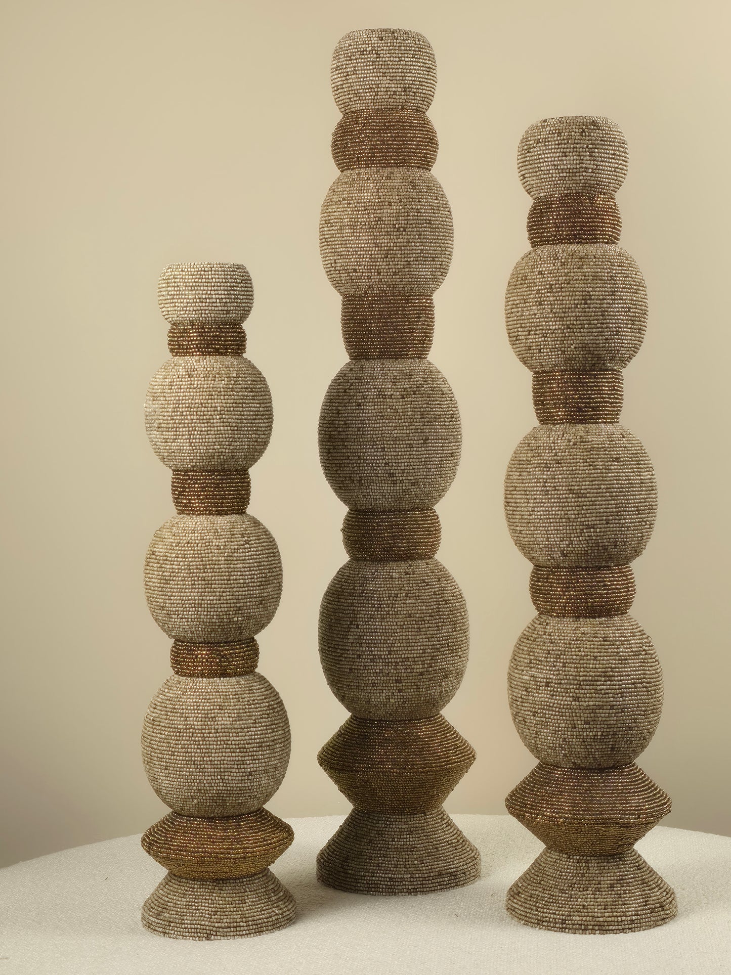 Decorative Bead Tower - Beige