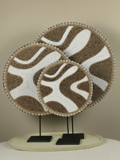 Beaded and Shell Ornament on Stand - Sugar