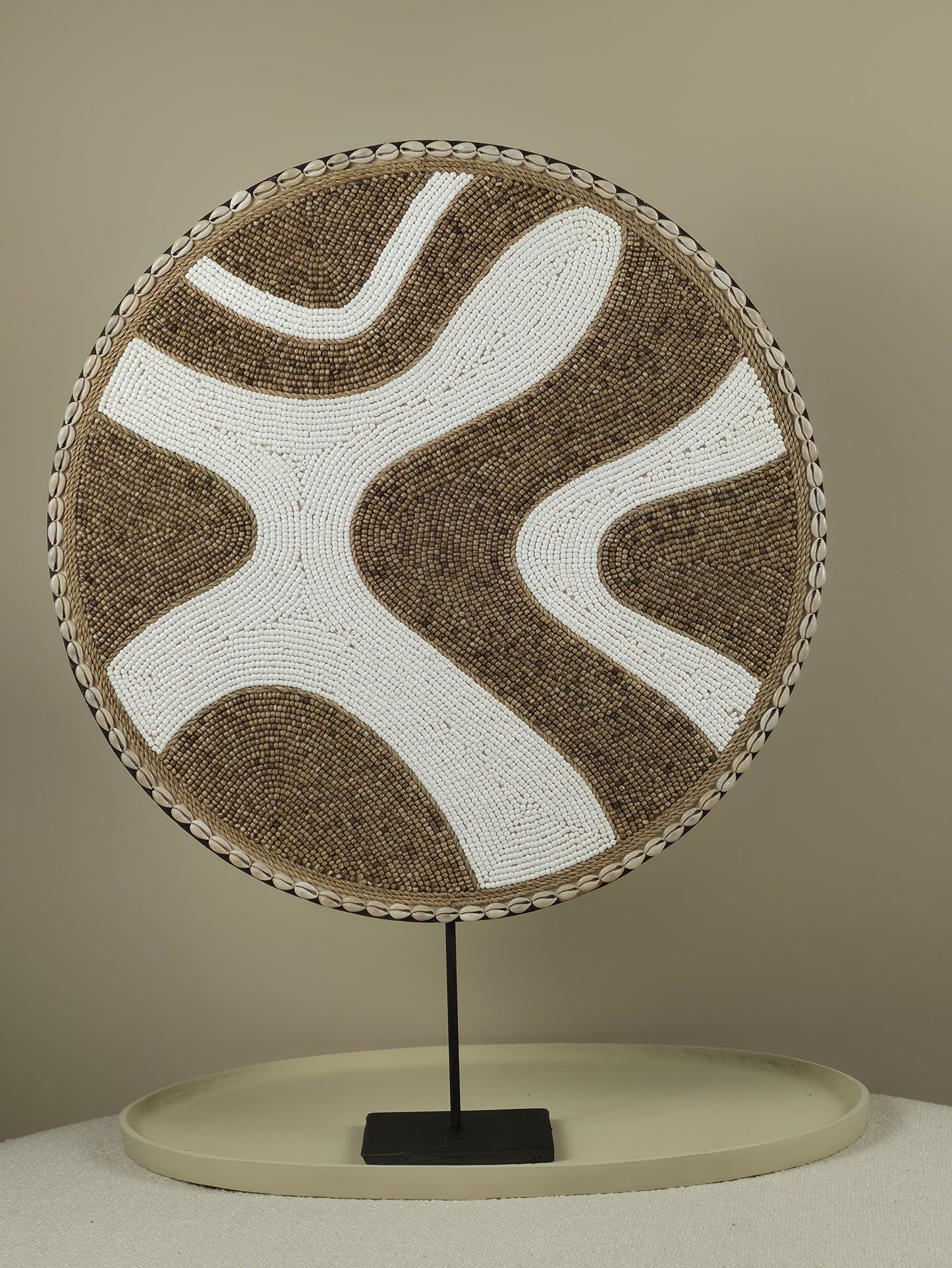 Beaded and Shell Ornament on Stand - Sugar