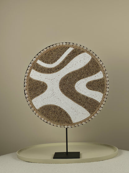 Beaded and Shell Ornament on Stand - Sugar