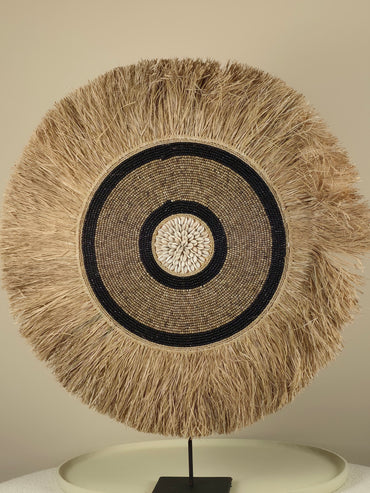 Raffia-en Kralen Decoratie op Standaard - Vera